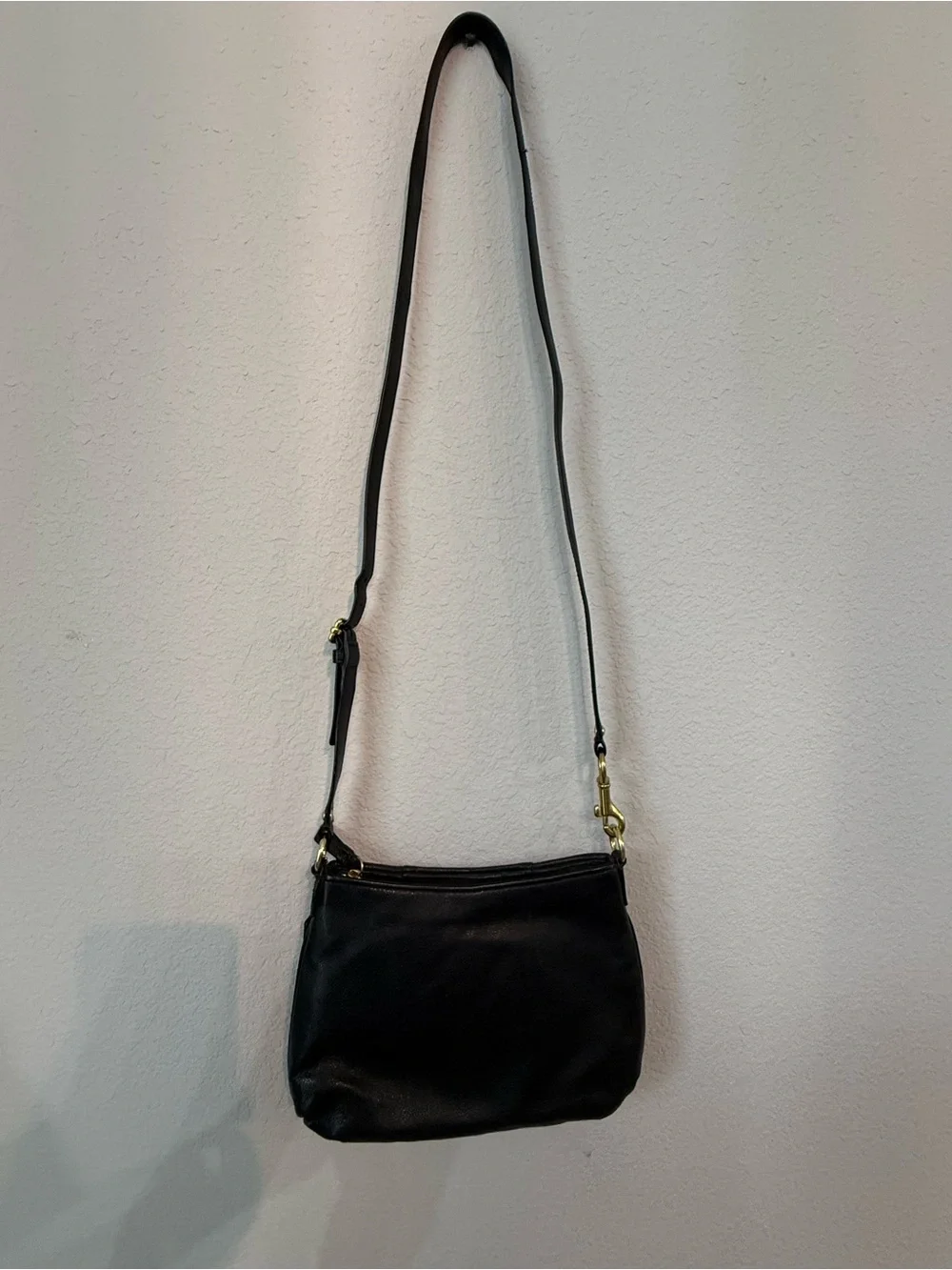 Coach Madison Leather Crossbody Bag Silver Hardware Purple Lining EUC